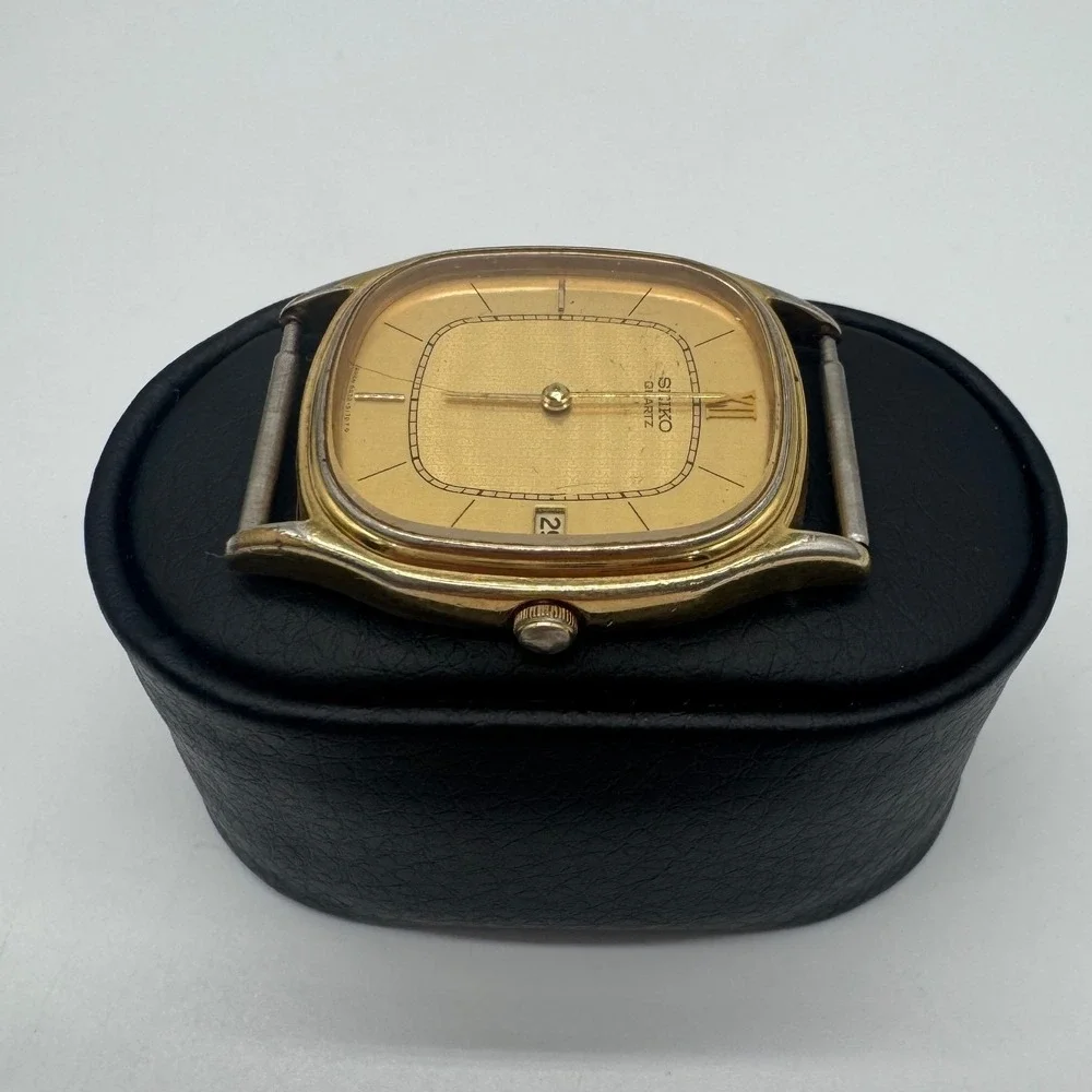 Vintage Seiko Quartz 6432-5100 Gold Tone Watch Head Parts Only